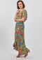 DIDI Dames Wrap dress Ginger in Aloe green with bird garden print maat 42
