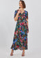DIDI Dames Wrap dress Ginger in Dark blue with bird garden print maat 42