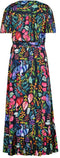 DIDI Dames Wrap dress Ginger in Dark blue with bird garden print maat 38