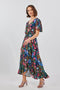 DIDI Dames Wrap dress Ginger in Dark blue with bird garden print maat 44
