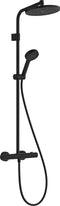 Hansgrohe Activera S - Showerpipe - EcoSmart+ waterbesparend - 240mm - Mat Zwart - Thermostaat