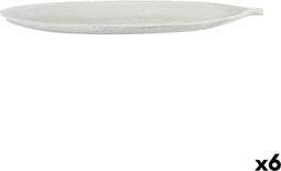Dienblad Decoratie Blad van een plant Wit 49 x 2,7 x 17,3 cm (6 Stuks)