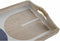 Dienblad DKD Home Decor 40,6 x 30 x 6 cm Beige Blauw Hout MDF (2 Stuks)