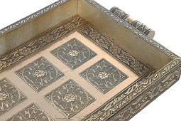 Dienblad DKD Home Decor Champagne Metaal Hout Indiaas (36 x 22 x 4 cm)
