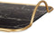 Dienblad Marmer Zwart Gouden Metaal Glas 35 x 4,5 x 20 cm (6 Stuks)