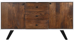 Dientafel DKD Home Decor Wit Donkerbruin Mangohout 150 x 40 x 80 cm