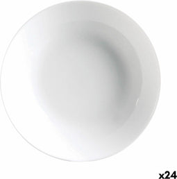 Diep bord Luminarc Diwali 20 cm Wit Glas (24 Stuks)