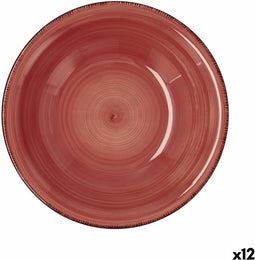 Diep bord Quid Vita Keramisch Rood (ø 21,5 cm) (12 Stuks)