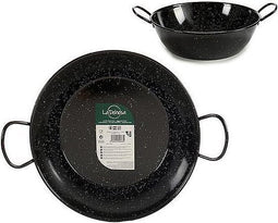 Diepe Pan met Handvat Zwart Geëmailleerd Staal (32,5 x 12 x 42,5 cm)