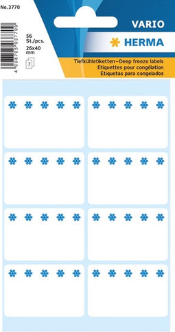 Diepvriesetiketten Herma 3770 - 26x40mm - Wit - 56 stuks