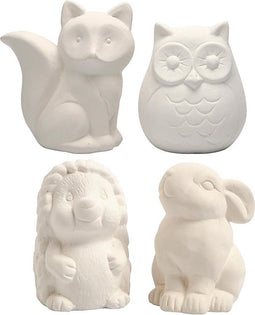 Dierenspaarpot, h: 9-10 cm, 4 stuks, wit