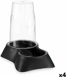 Dierenvoederbak Dispenser Zwart Polypropyleen 3,5 L 21,5 x 32,5 x 32,5 cm (4 Stuks)