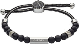 Diesel Beads Armband (Lengte: 16.50-25.00cm) - Zwart