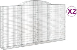vidaXL - Schanskorven - 2 - st - gewelfd - 300x30x160/180 - cm - ijzer