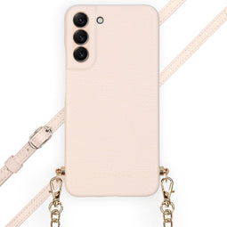 Selencia Hoesje Geschikt voor Samsung Galaxy S22 Plus Hoesje Met Koord - Selencia Aina Slang Hoesje met koord - Wit