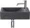 Differnz Parta Fonteinset - Wasbak Natuursteen Bombai Black - Gebogen Kraan - Chroom - Standaard Greep - 40 x 23 x 11 cm