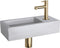 Differnz Ravo Fonteinset - Wasbak Beton - Lichtgrijs - Rechte Kraan - Mat Goud - Standaard Greep - 38.5 x 18.5 x 9 cm