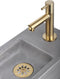 Differnz Ravo Fonteinset - Wasbak Beton - Lichtgrijs - Rechte Kraan - Mat Goud - Standaard Greep - 38.5 x 18.5 x 9 cm