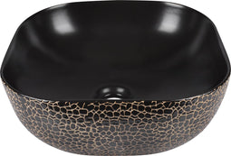 Differnz Safari Waskom 41.5x41.5x14cm Keramiek Snake Zwart/goud