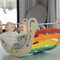 KateHaa Houten XXL Klimboog Rocker met Klimwand Regenboog - Klimrek - Houten Montessori Speelgoed