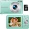 Digitale camera, 1080P kindercamera met kaart van 32 GB FHD 44MP vlogcamera met LCD-scherm 16x zoom Compacte draagbare mini-oplaadbare camera voor studenten, tieners, meisjes, jongens, groen