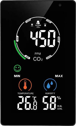 Digitale CO² meter met geïntegreerde thermo- en hygrometer NDIR CO2 monitor MX6055 CO₂-meter Zwart