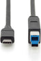 Digitus AK-300149-018-S USB-kabel 1,8 m USB 2.0 USB C USB B Zwart