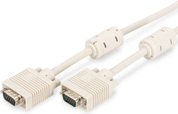 Digitus AK-310103-050-E VGA-kabel VGA Aansluitkabel VGA-stekker 15-polig, VGA-stekker 15-polig 5.00 m Grijs Schroefbaar