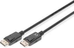 Digitus DB-340100-030-S DisplayPort-kabel DisplayPort Aansluitkabel DisplayPort-stekker, DisplayPort-stekker 3.00 m Zwa
