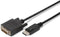 DIGITUS DisplayPort-adapterkabel - DP - DVI (24+1) - Full-HD 1080p/60Hz - Displayport 1.1a - 1m - met vergrendeling - geschikt voor monitoren, grafische kaarten - zwart
