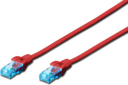 Digitus DK-1512-050/R RJ45 Netwerkkabel, patchkabel CAT 5e U/UTP 5.00 m Rood Verdraaide paren 1 stuk(s)