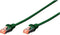 Digitus DK-1644-100/G RJ45 Netwerkkabel, patchkabel CAT 6 S/FTP 10.00 m Groen Halogeenvrij, Verdraaide paren, Snagless,