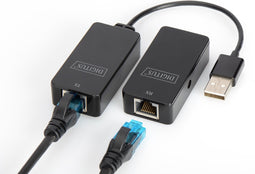 Digitus USB 2.0, Computer, Muis, Netwerk, Laptop, Toetsenbord/muis Adapter [1x USB 2.0 bus A, USB-A 2.0 stekker - 2x RJ
