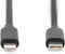 Digitus USB-kabel USB 2.0 Apple Lightning stekker, USB-C stekker 1.00 m Zwart Flexibel, Afgeschermd, Met USB AK-600434-