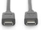 Digitus USB-kabel USB 2.0 USB-C stekker, USB-C stekker 1.00 m Zwart Afgeschermd AK-300155-010-S