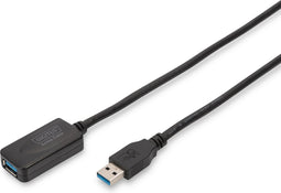 Digitus USB-kabel USB 3.2 Gen1 (USB 3.0 / USB 3.1 Gen1) USB-A stekker, USB-A bus 5.00 m Zwart DA-73104