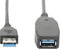 Digitus USB-kabel USB 3.2 Gen1 (USB 3.0 / USB 3.1 Gen1) USB-A stekker, USB-A bus 15.00 m Zwart Afgeschermd, Afgeschermd