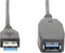 Digitus USB-kabel USB 3.2 Gen1 (USB 3.0 / USB 3.1 Gen1) USB-A stekker, USB-A bus 20.00 m Zwart Afgeschermd, Afgeschermd