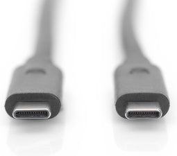 Digitus USB-kabel USB 3.2 Gen1 (USB 3.0 / USB 3.1 Gen1) USB-C stekker, USB-C stekker 1.00 m Zwart Afgeschermd (dubbel)