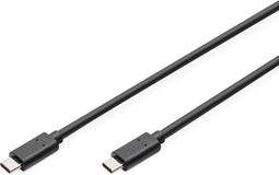 Digitus USB-kabel USB 3.2 Gen1 (USB 3.0 / USB 3.1 Gen1) USB-C stekker, USB-C stekker 1.00 m Zwart Rond, Stekker past op