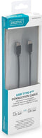 Digitus USB-kabel USB 3.2 Gen1 (USB 3.0 / USB 3.1 Gen1) USB-C stekker, USB-C stekker 1.00 m Zwart Rond, Stekker past op