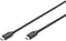 Digitus USB-kabel USB 3.2 Gen1 (USB 3.0 / USB 3.1 Gen1) USB-C stekker, USB-C stekker 1.00 m Zwart Afgeschermd (dubbel)