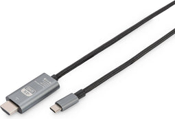 Digitus USB-kabel USB-C stekker, HDMI-A-stekker 2.00 m Zwart DB-300330-020-S