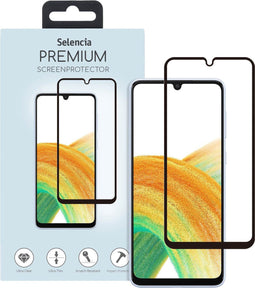 Selencia Galaxy A34 (5G) - Gehard Glas Screenprotector - 9H Krasbestendig - Zwart
