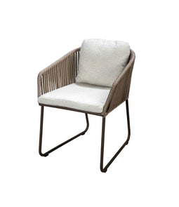 Yoi - Calera dining chair aluminium bronze/belt toffee/wool white AW