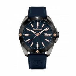 Timberland Blauwe Siliconen Horloge Met RVS Kast 45 MM