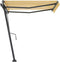 vidaXL - Luifel - vrijstaand - handmatig - uittrekbaar - 350x250 - cm - geel - en - wit