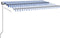 vidaXL - Luifel - automatisch - met - LED - en - windsensor - 400x300cm - blauw - en - wit