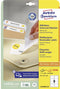 Avery L4745REV-25 - Afneembare Etiketten 96x63,5mm - 200 stuks - Wit