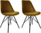 Kick kuipstoel Velvet Goud - zwart frame | Set van 2